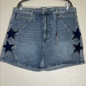 Saige brand denim star side shorts, size 3X